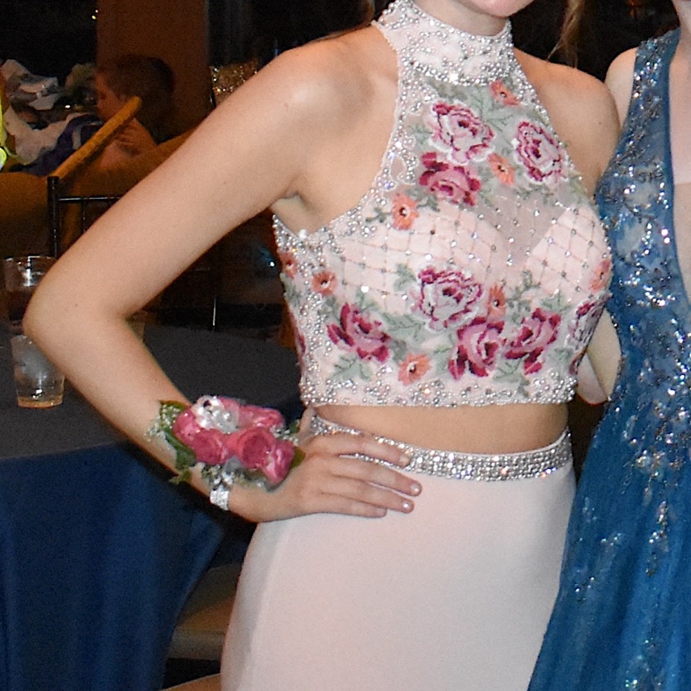 *WORN ONCE* Sherri Hill Blush 2-Piece Prom Dress *willing to take rsnble offers*